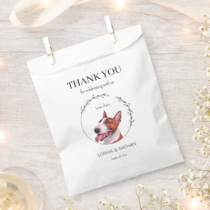 Simple Bull Terrie Dog Wedding Thank You Favour Ba Bags