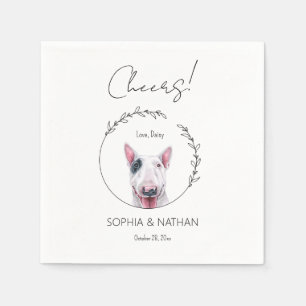 Simple Bull Terrier Dog Wedding Cocktail  Napkin