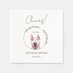 Simple Bull Terrier Dog Wedding Cocktail Napkin