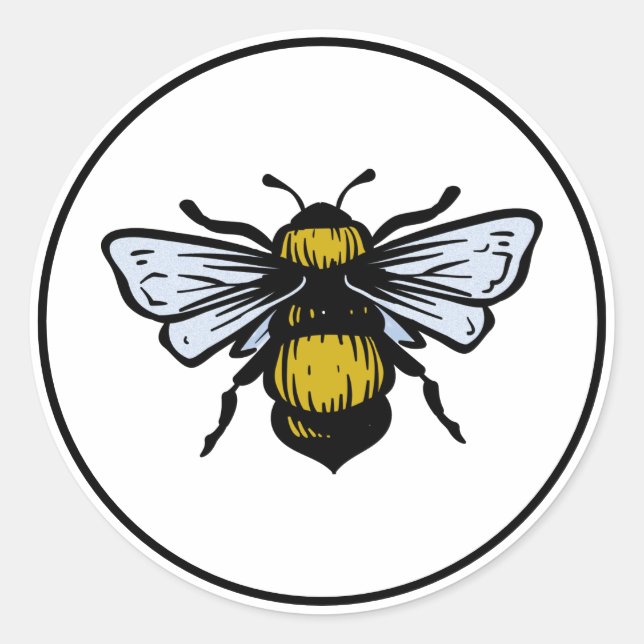 Simple Bumblebee Classic Round Sticker (Front)