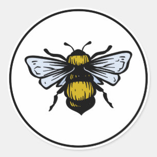 Simple Bumblebee Classic Round Sticker