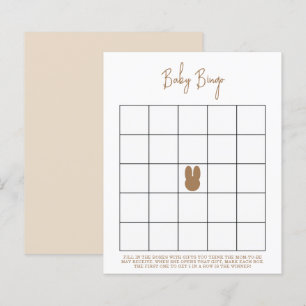 Simple bunny Baby shower bingo game