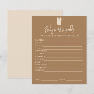 Simple bunny Baby Word Scramble   Baby Shower Game