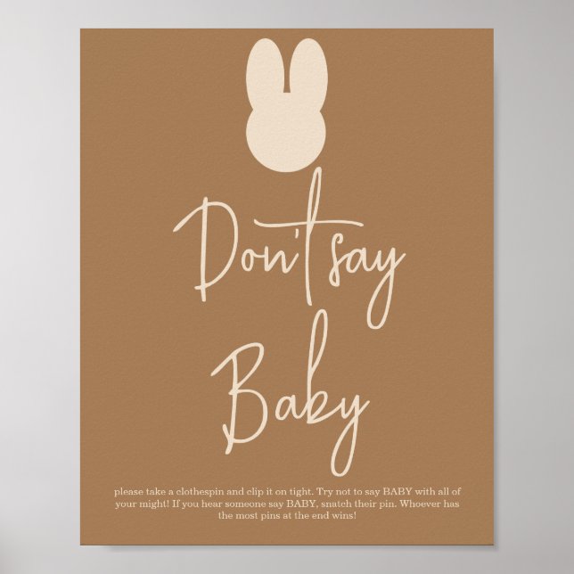 Simple Bunny Don't say baby Poster (Front)