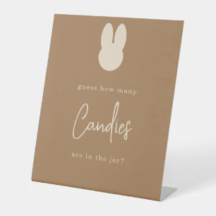 Simple Bunny How many candies Pedestal Sign