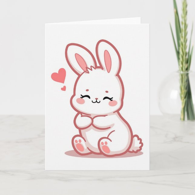 Simple Bunny Love Card (Front)