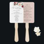 Simple Burgundy Blush Floral Wedding Ceremony Hand Fan<br><div class="desc">Designed to coordinate with our Romantic Blooms collection,  this customisable Ceremony Program features watercolor burgundy and blush florals with greenery leaves paired with a classy serif font & elegant calligraphy text graphics. Matching items available.</div>