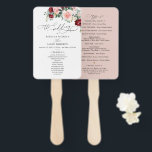 Simple Burgundy Blush Floral Wedding Ceremony Hand Fan<br><div class="desc">Designed to coordinate with our Romantic Blooms collection,  this customisable Ceremony Program features watercolor burgundy and blush florals with greenery leaves paired with a classy serif font & elegant calligraphy text graphics. Matching items available.</div>