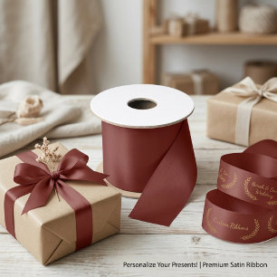 Simple Burgundy Custom Satin Ribbon