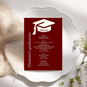 Simple  Burgundy Graduation party dinner menu 