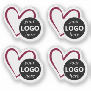 Simple Burgundy Heart Shape with Logo or Picture