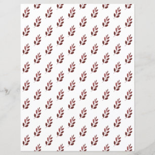 Simple Burgundy Leaf Scrapbook Paper Sheet