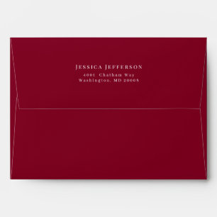 Simple Burgundy Modern Elegant Wedding Envelope