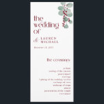Simple Burgundy Modern Winter Wedding Programme<br><div class="desc">These elegant,  modern burgundy winter wedding programs feature a modern serif font for a clean look. The design is a simple eucalyptus sprig with burgundy berries. Your wedding party and thank you message is on the back side. View matching pieces in this winter wedding collection below.</div>