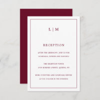 Simple Burgundy Monogram Elegant Wedding