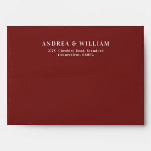 Simple Burgundy Wedding Envelope
