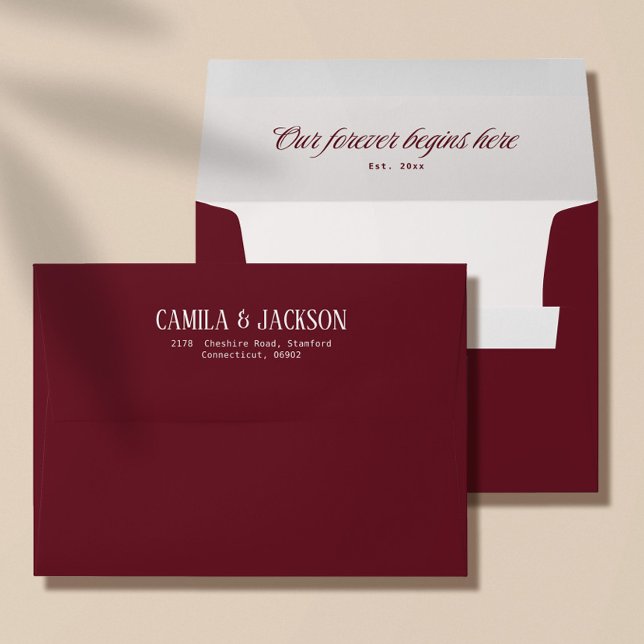 Simple Burgundy Wedding Envelope (Creator Uploaded)