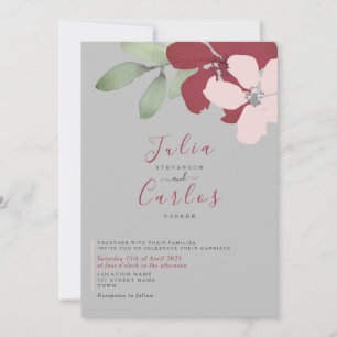 Simple Burgundy Wedding Invitation
