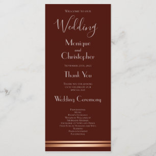 Simple Burgundy Wedding Program Programme