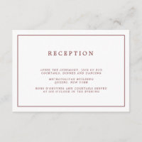 Simple Burgundy White Minimalist Wedding Reception