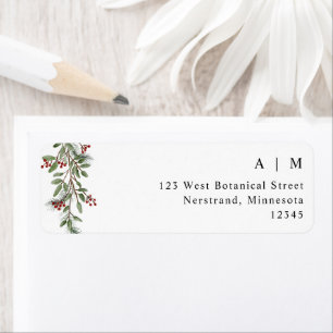 Simple Burgundy Winter Wedding Return Address