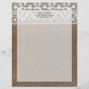 Simple Burlap and Lace Customised Letterhead