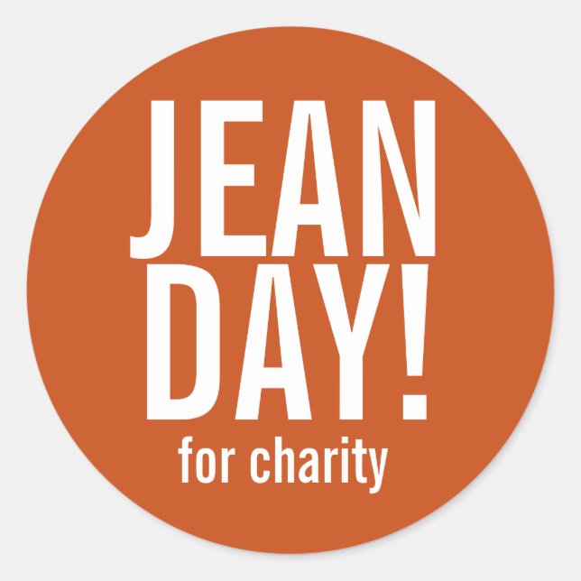 Simple Burnt Orange Jean Day Stickers (Front)