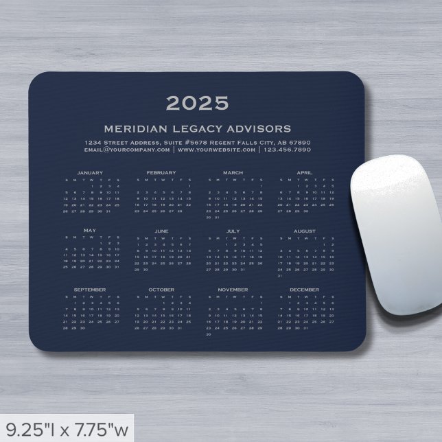 Simple Business 2025 Calendar Mouse Mat (Creator Uploaded)
