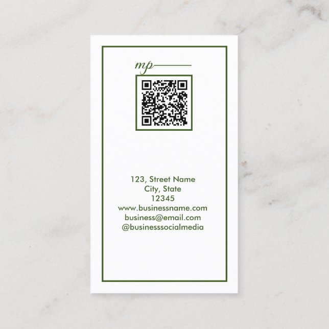 simple business add your name text  card (Back)