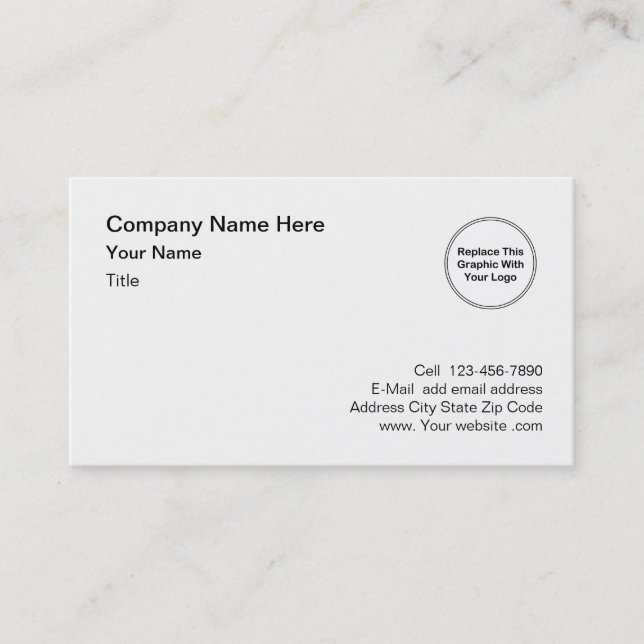 Simple Business Add Your Own Logo Design Business Card (Front)