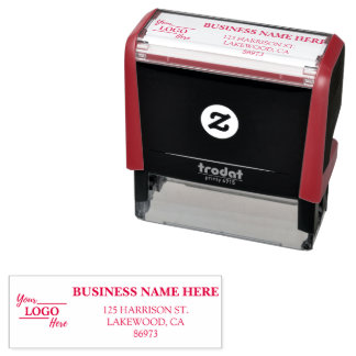 Simple Business Address with Logo Return Address Self-inking Stamp