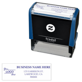 Simple Business Address with Logo Return Address Self-inking Stamp