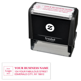 Simple Business Address with Logo Return Address Self-inking Stamp