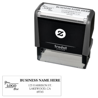 Simple Business Address with Logo Return Address Self-inking Stamp