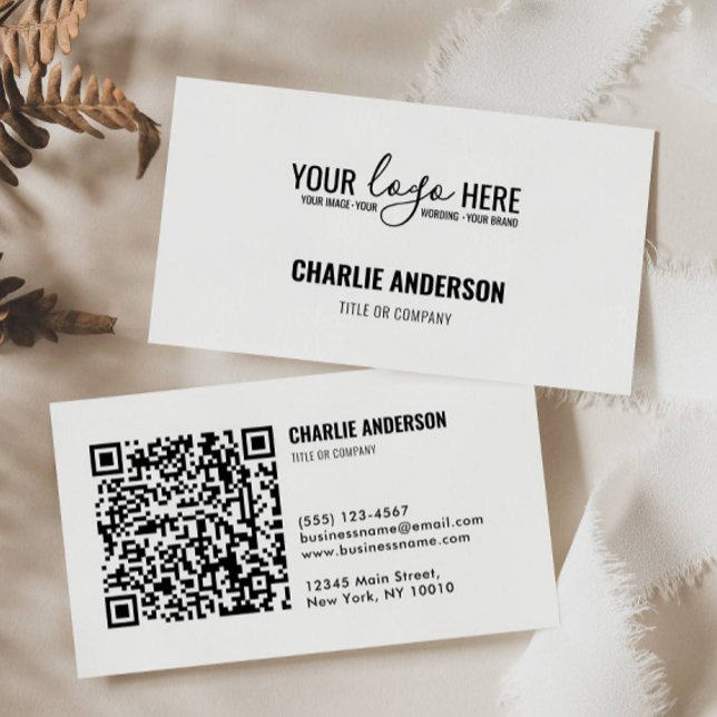 Simple Business Branding Company Logo QR Code Card (Creator Uploaded)
