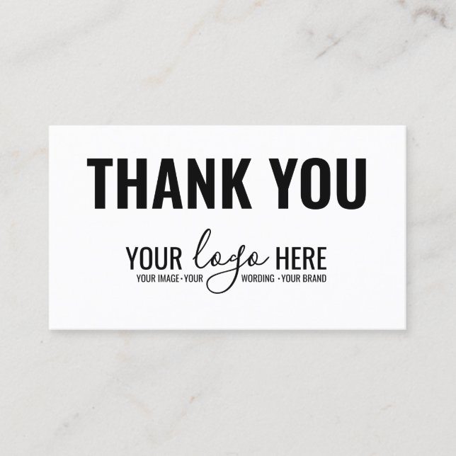 Simple Business Branding Company Logo Thank You Business Card (Front)