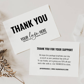 Simple Business Branding Company Logo Thank You Card