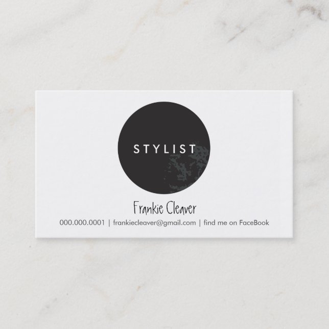 SIMPLE BUSINESS CARD :: bold spot black (Front)
