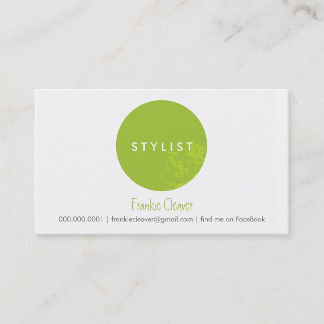 SIMPLE BUSINESS CARD :: bold spot lime (Front)