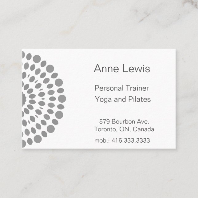 Simple Business Card for Pilates or Yoga teacher (Front)