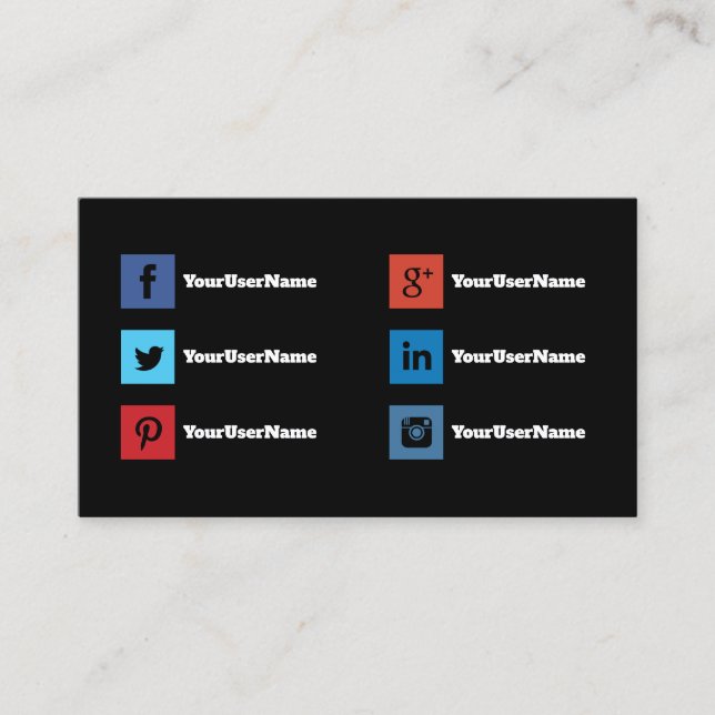 Simple business Cards for social media expert (Front)