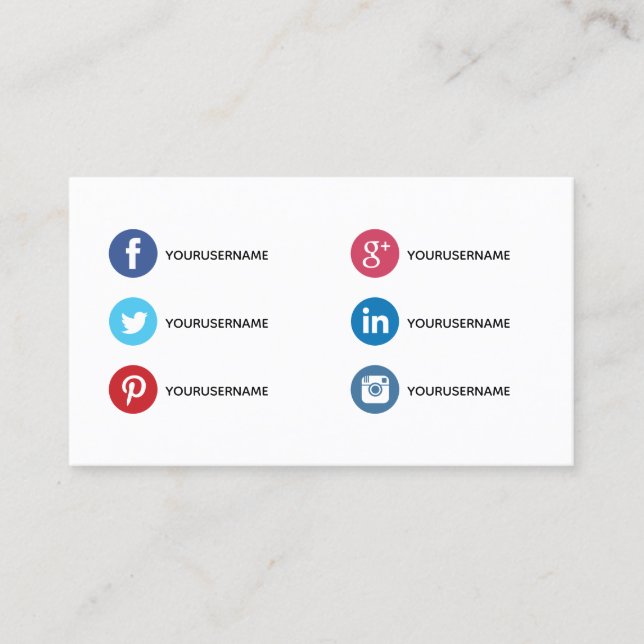 Simple business Cards for social media expert (Front)