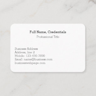 Simple Business Company Logo Formal Black White Business Card