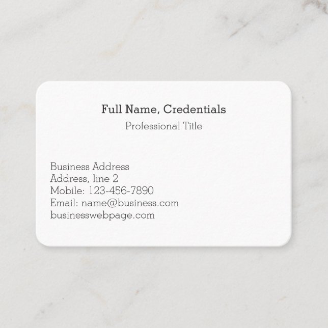 Simple Business Company Logo Formal Black White Card (Front)