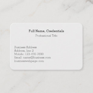 Simple Business Company Logo Formal Light Grey Business Card