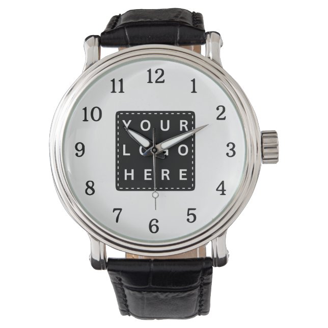 Simple Business Company Logo Promotional Branded   Watch (Front)