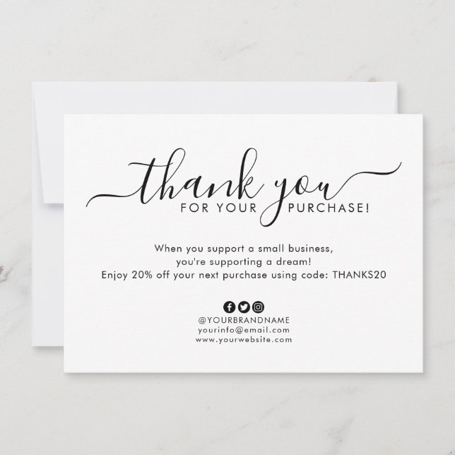 Simple Business Company Logo Thank You Order Invitation (Front)