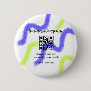 Simple business company website barcode QR add nam 6 Cm Round Badge