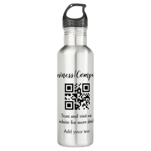 Simple business company website barcode QR add nam 710 Ml Water Bottle
