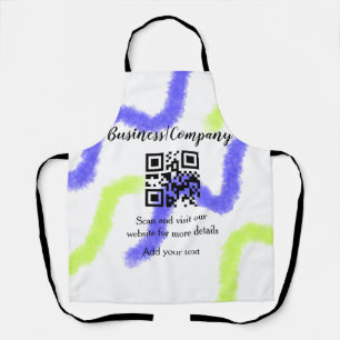 Simple business company website barcode QR add nam Apron